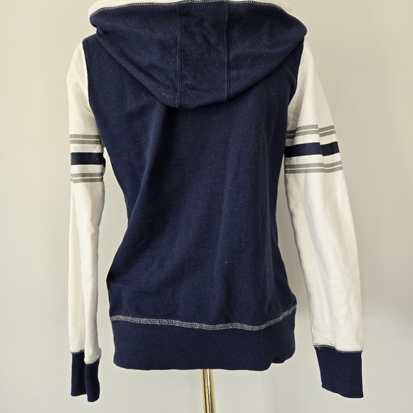 NFL NEW ENGLAND PATRIOTS Majestic Navy Blue and White Lightweight Hoodie. Size S - Picture 6 of 10